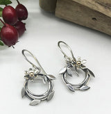 Entwined Earrings Daisy - Silver & 9ct Gold