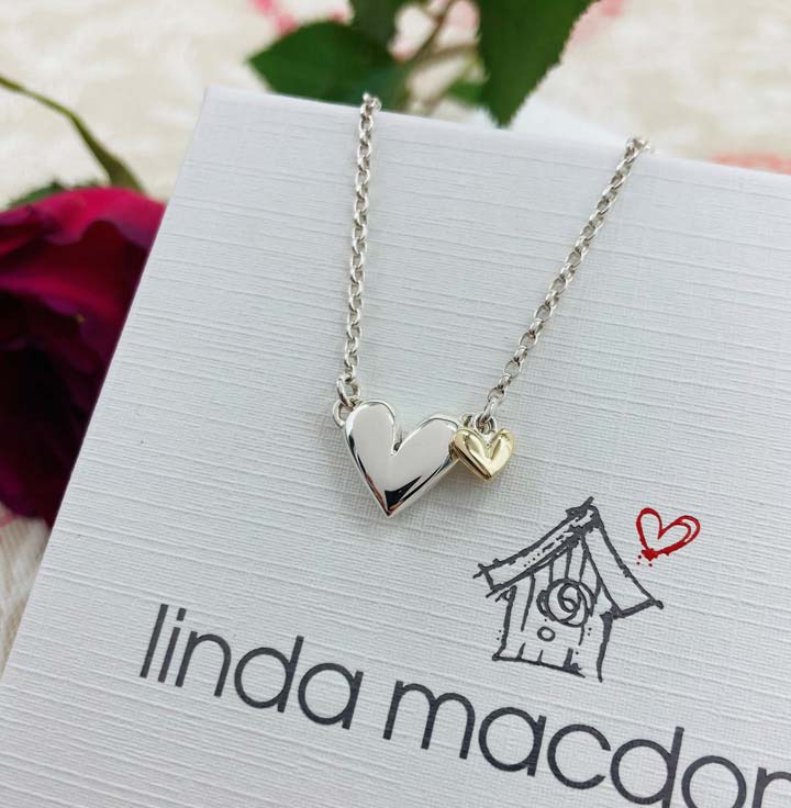 You & Me Necklace - Silver & 9ct Gold