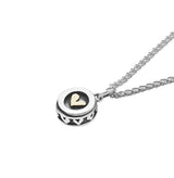 Heart & Drum Moondance Necklace - Silver & 9ct Yellow Gold