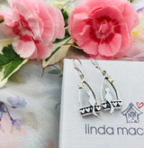 Cat In Starlight Best Friends Drop Earrings - Silver & 9ct Gold