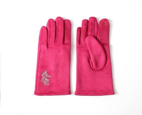 Fuchsia Thistle Detail Glove (one size)