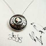 Enchanted Tales Larger Robin Necklace - Silver & 9ct Gold