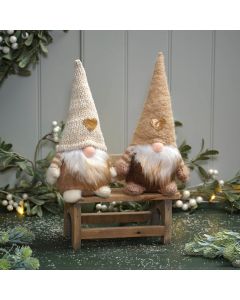 Christmas Fabric Gnome Sitting, Natural
