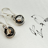 Enchanted Tales Robin Drop Earrings - Silver & 9ct Gold