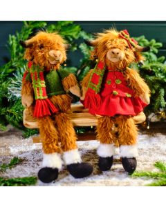 Christmas Highland Cow Plush Shelf Sitter
