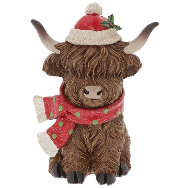 Medium Merry Christmas Sitting Coo with Scarf