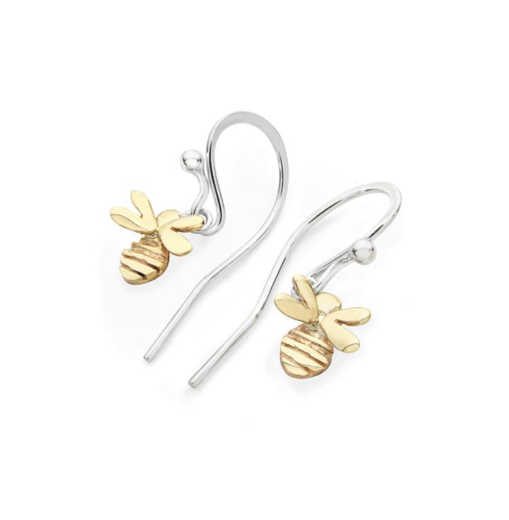 Bunny & Bee Drop Earrings -  9ct Gold