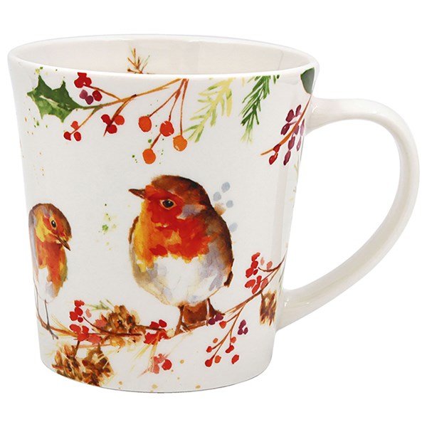 Jennifer Rose Winter Robin Wide Mug
