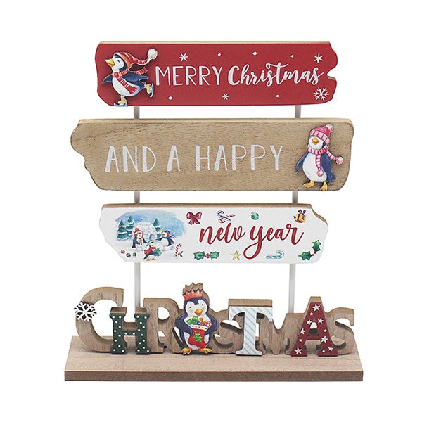 Winter Wonderland “Merry Christmas and a Happy New Year” Triple Sign