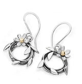 Entwined Earrings Daisy - Silver & 9ct Gold