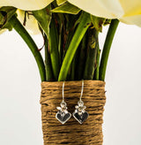 Hearts & Flowers Earrings - Silver & 9ct Yellow Gold
