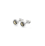 Moondance Stud Earrings - Silver & 9ct Yellow Gold