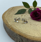 Flower Secret Stud Earrings - Silver & 9ct Yellow Gold