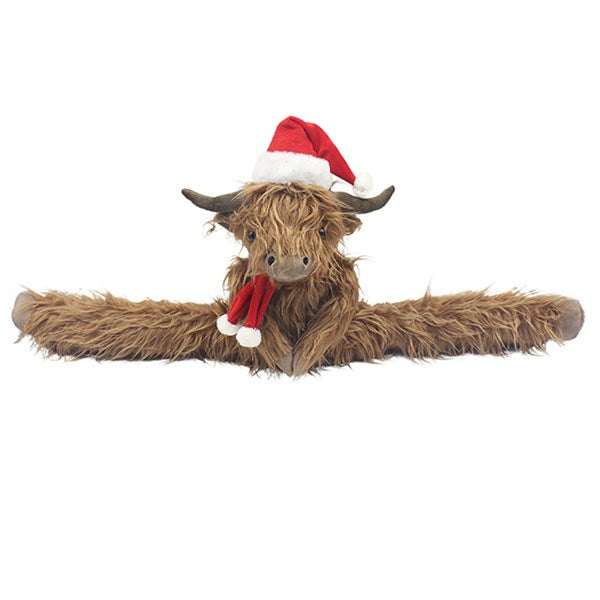 Christmas Furry Highland Cow Doing The Splits Draught Excluder