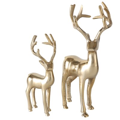 Medium Gold “Thielo” Stag Aluminium Figurine (25cm Tall)