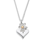 Hearts & Flowers Necklace - Silver & 9ct Yellow Gold