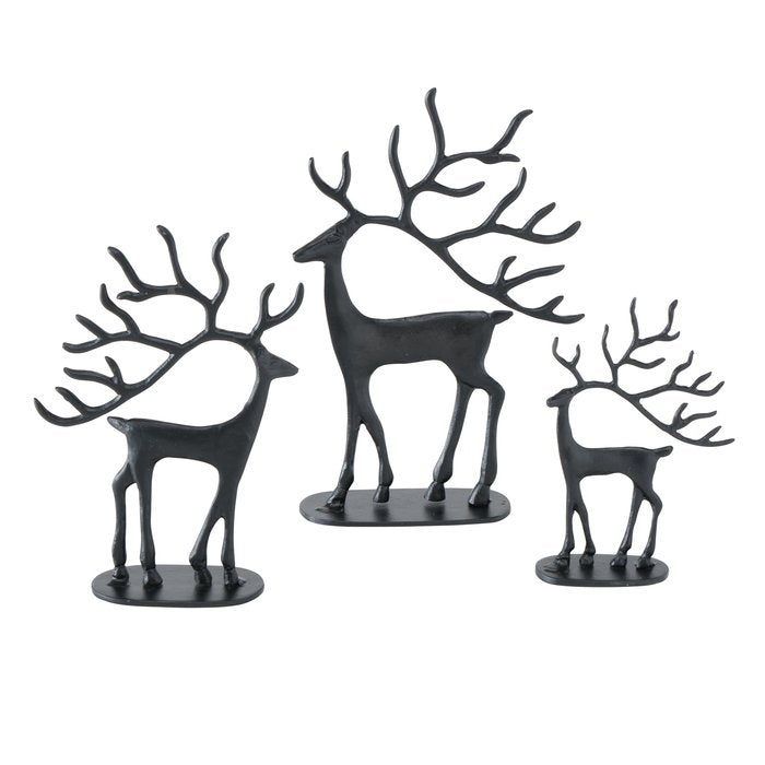 Small Black “Trollah” Stag Aluminium Figurine (24cm tall)