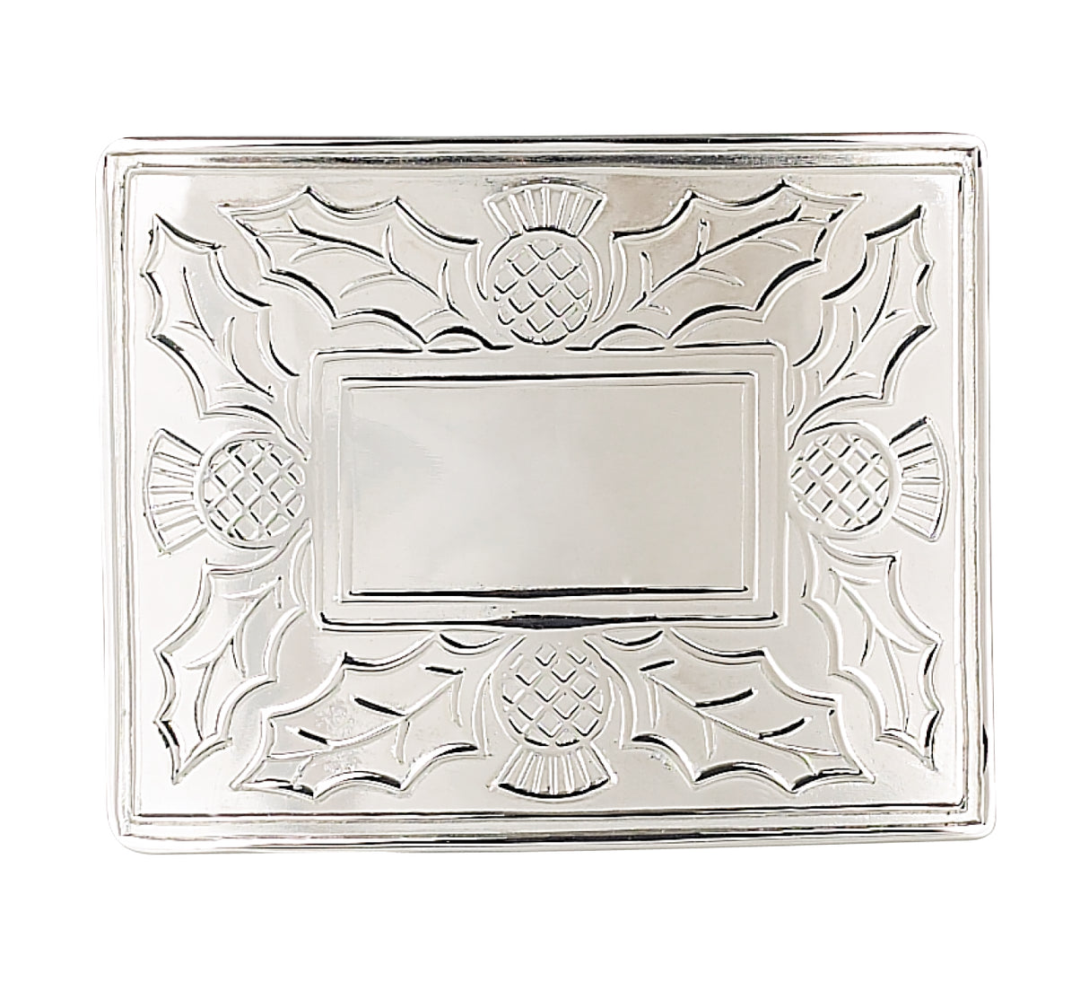 Thistle Chrome Plated Brass Buckle