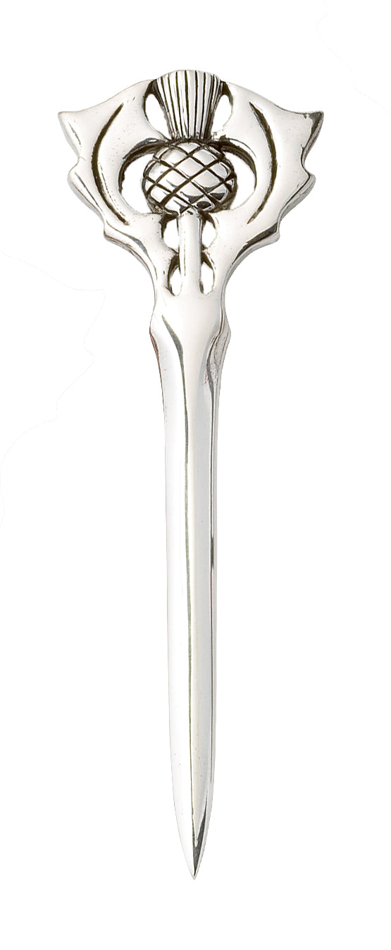 Scottish Thistle Polished Finish Kilt Pin