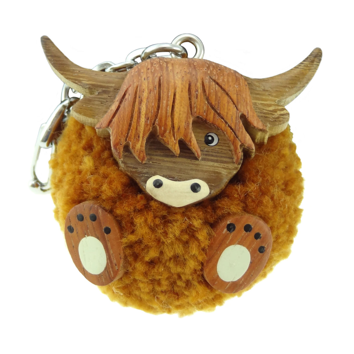 Highland Cow PomPom Keyring