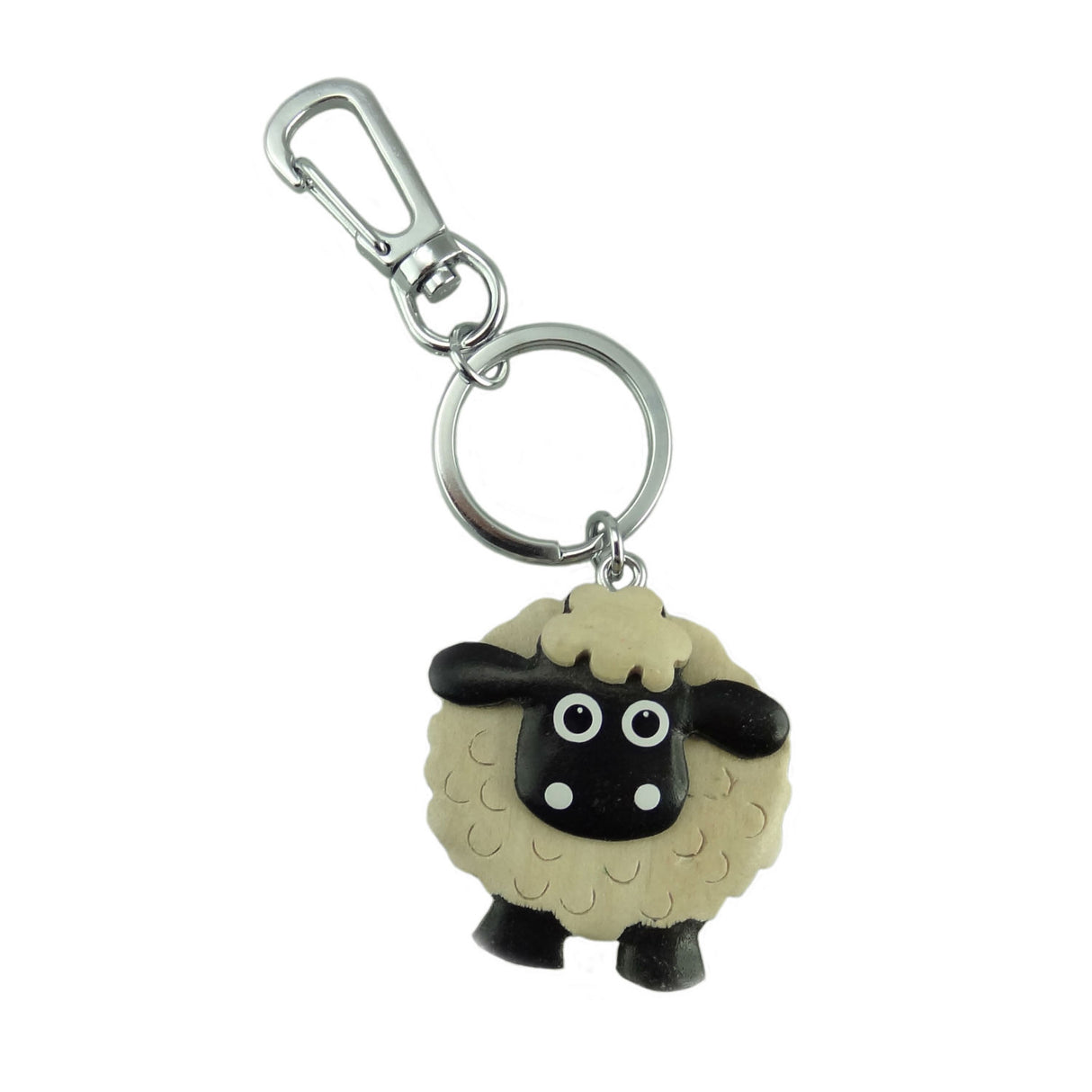 Wooden Black Faced Sheep Keyring