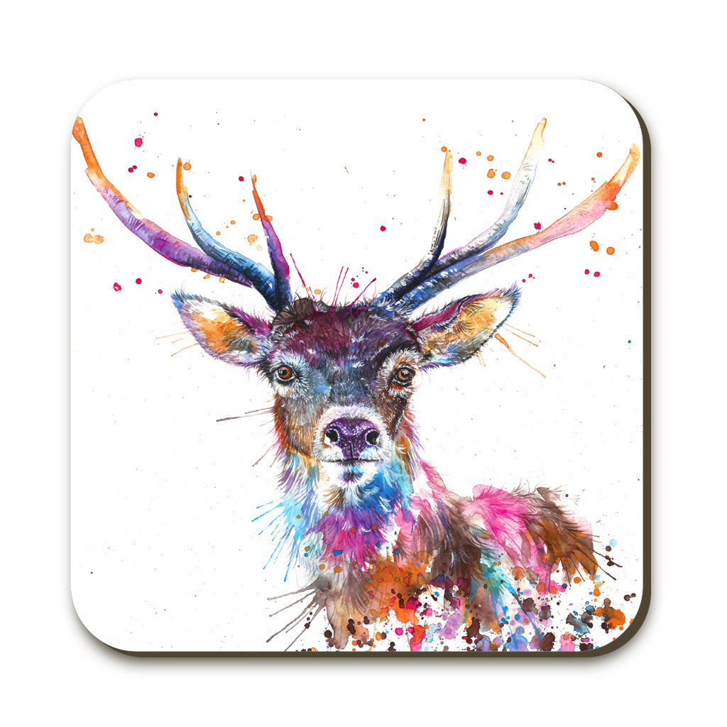 Splatter Rainbow Stag Coaster