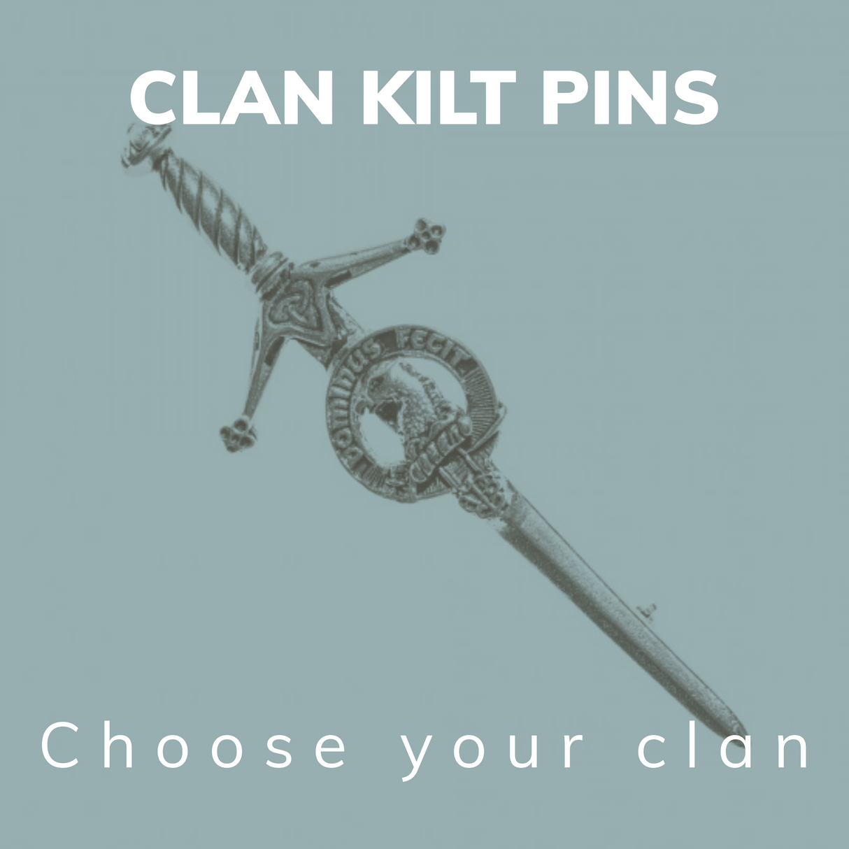 Pewter Clan Crest Kilt Pin - Choose Your Clan A-M