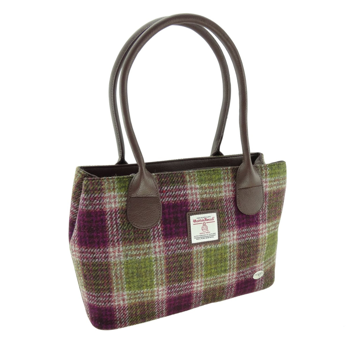 Cassley Harris Tweed Classic Large Bag Heather Check