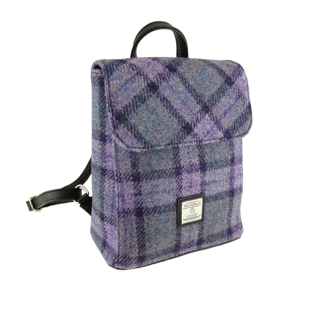 Tummel Harris Tweed Mini Backpack Bold Purple Check