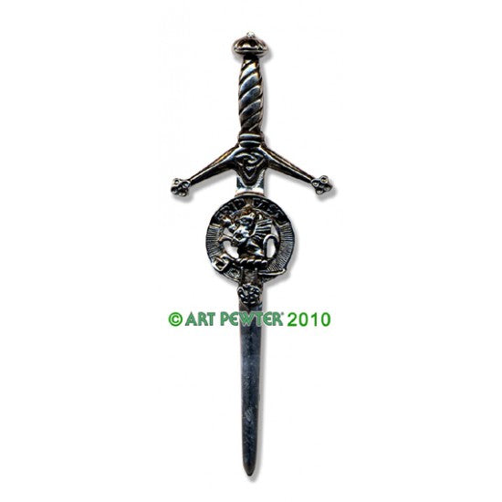 Pewter Clan Crest Kilt Pin - Choose Your Clan A-M