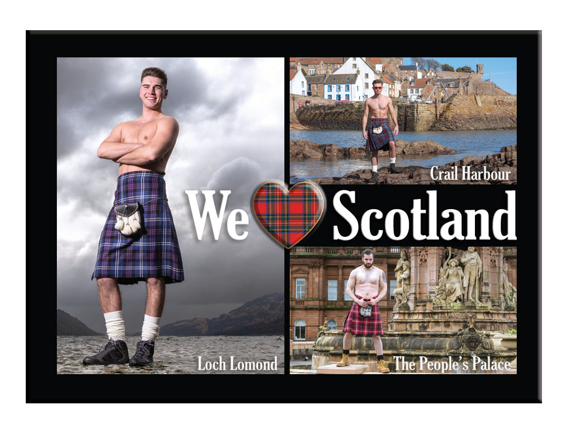 Love Kilts 3 image crossed Arms Guy Magnet