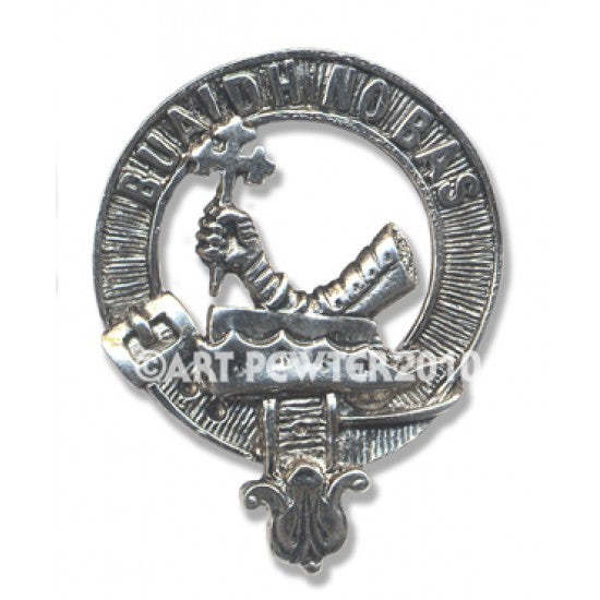 Pewter Clan Crest Hat Badge - Choose your clan A-M