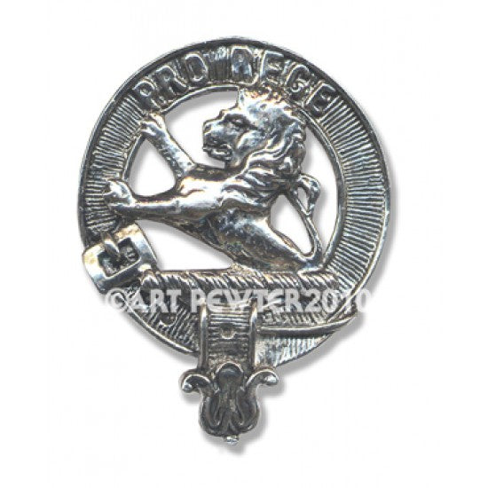 Pewter Clan Crest Hat Badge - Choose your clan A-M