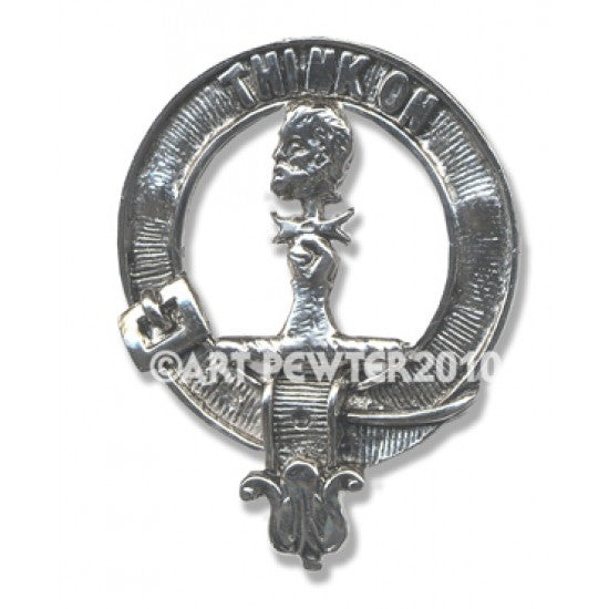 Pewter Clan Crest Hat Badge - Choose your clan A-M