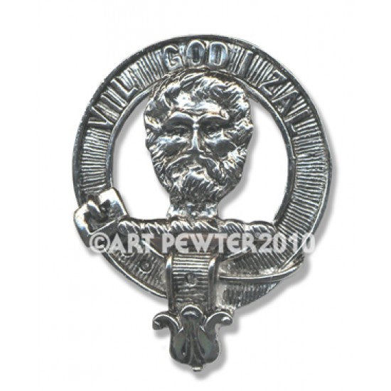 Pewter Clan Crest Hat Badge - Choose your clan A-M