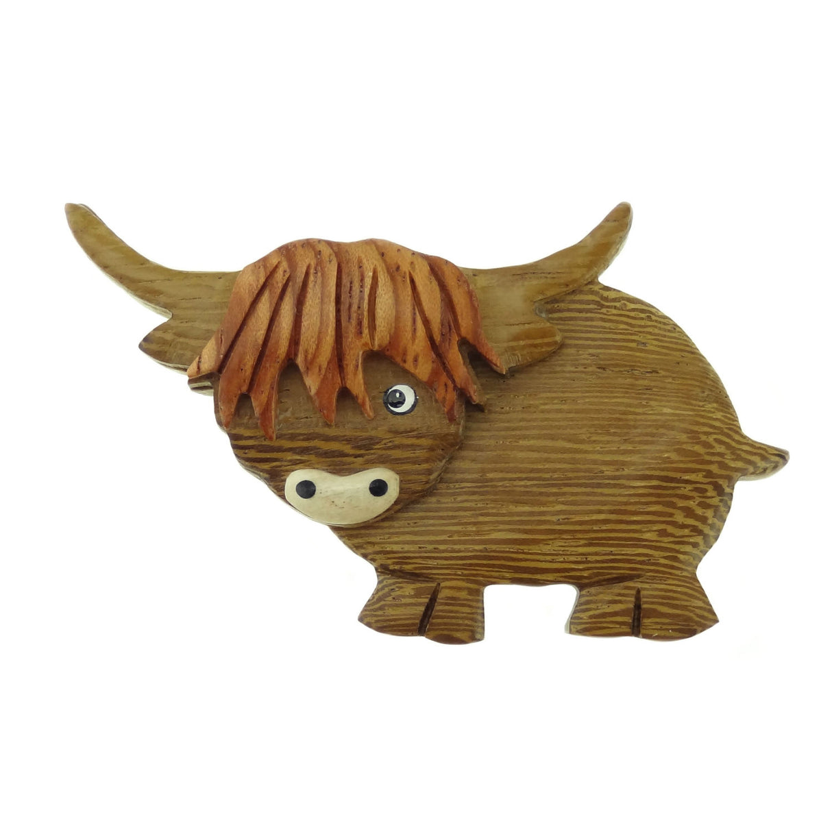 Wooden Highland Cow Magnet