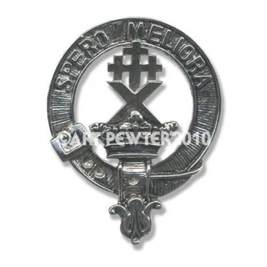 Pewter Clan Crest Hat Badge - Choose your clan A-M