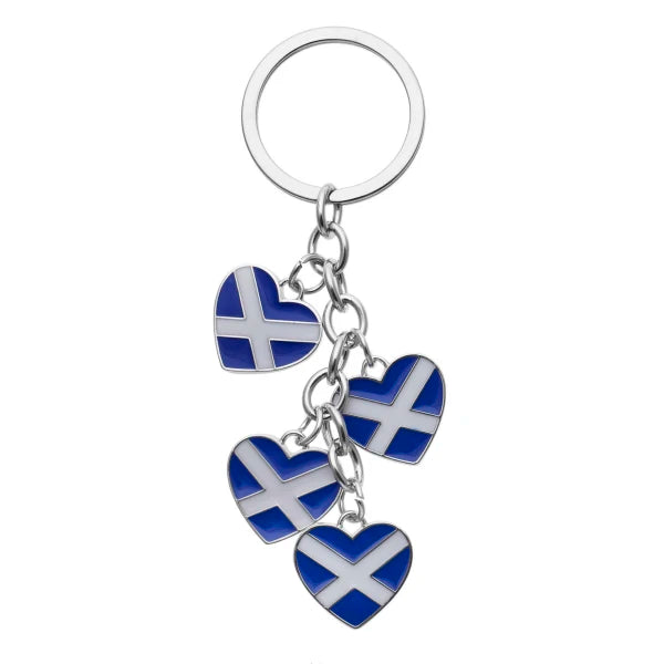 Multi Saltire Heart Keyring