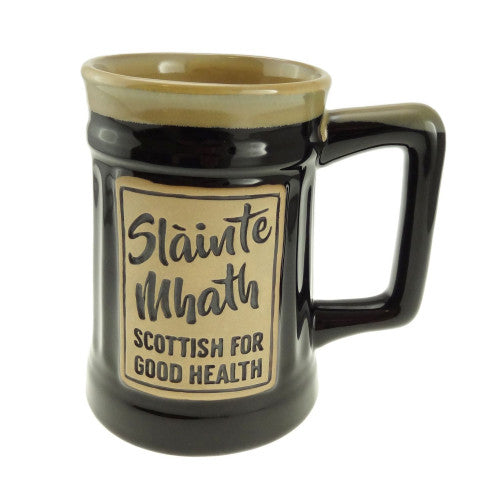 Slainte Mhath Black Boxed Stoneware Beer Tankard