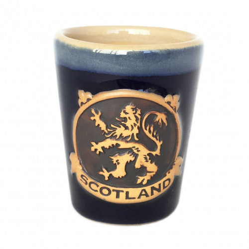 Lion Rampant Blue Boxed Stoneware Shot Cup