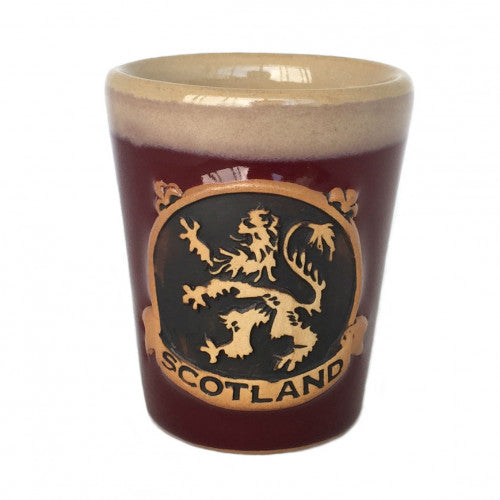 Lion Rampant Red Boxed Stoneware Shot Cup