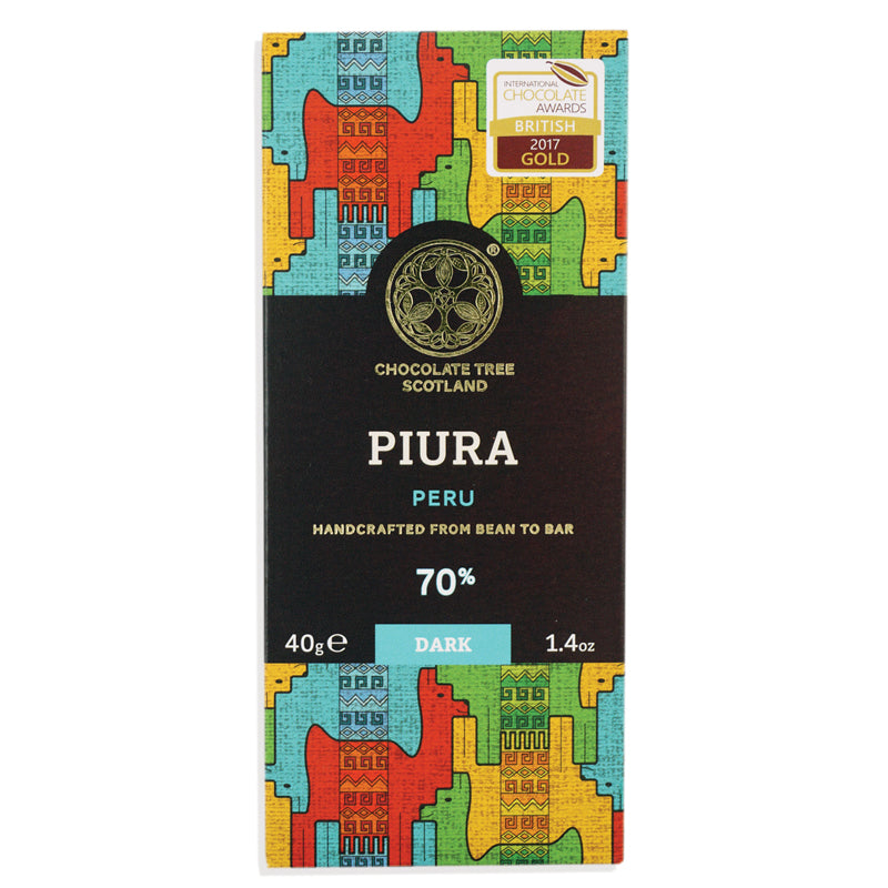 Piura 40g Bar 70% Dark Chocolate