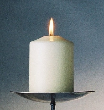 Chunky Ivory Pillar Candle 70mm Diameter, 130mm Tall