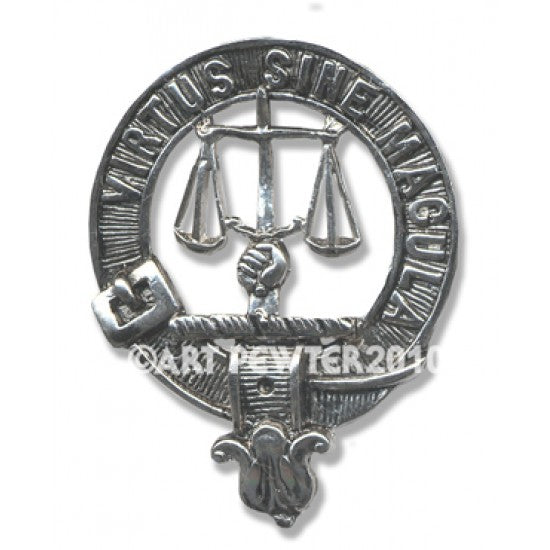 Pewter Clan Crest Hat Badge - Choose your clan N-Z