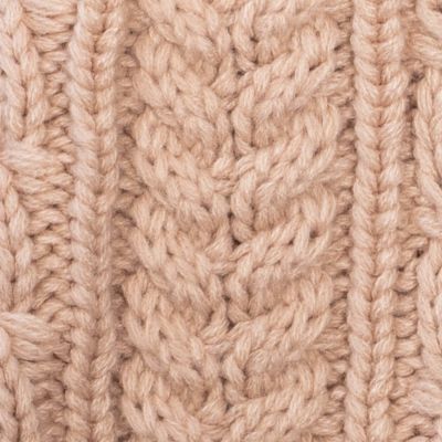 Aran Cable Button Scarf - Blush