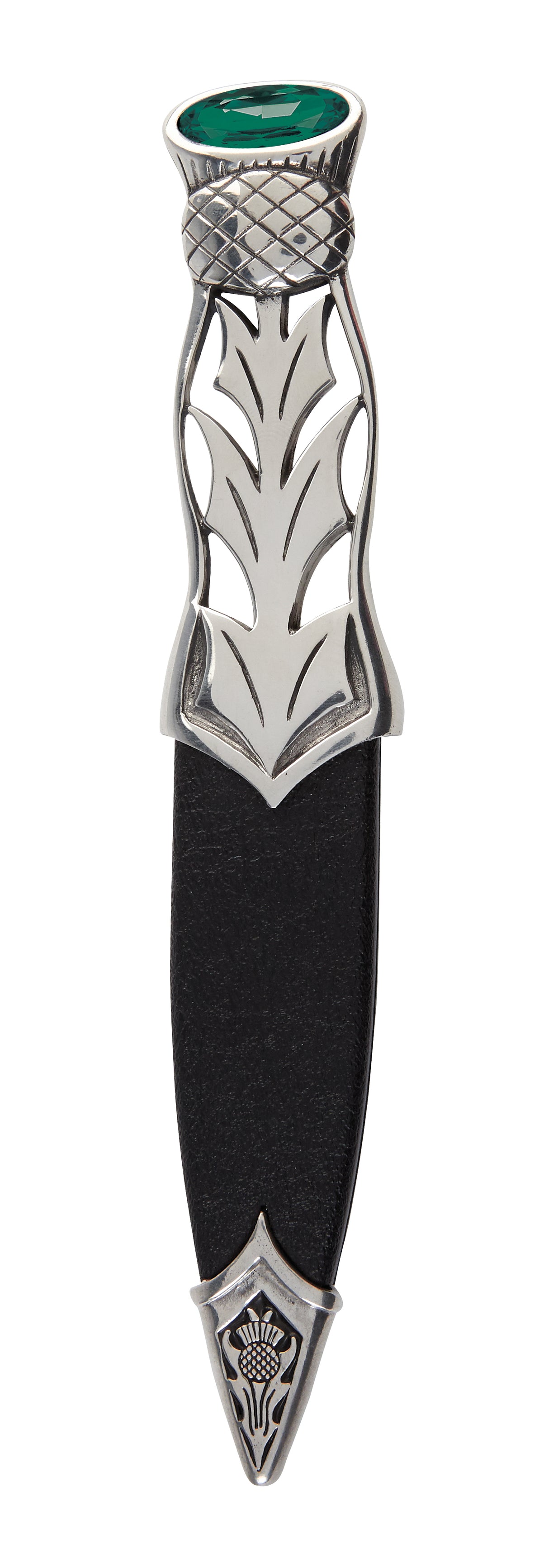 Jura Single Thistle Polished Pewter with Stone Sgian Dubh