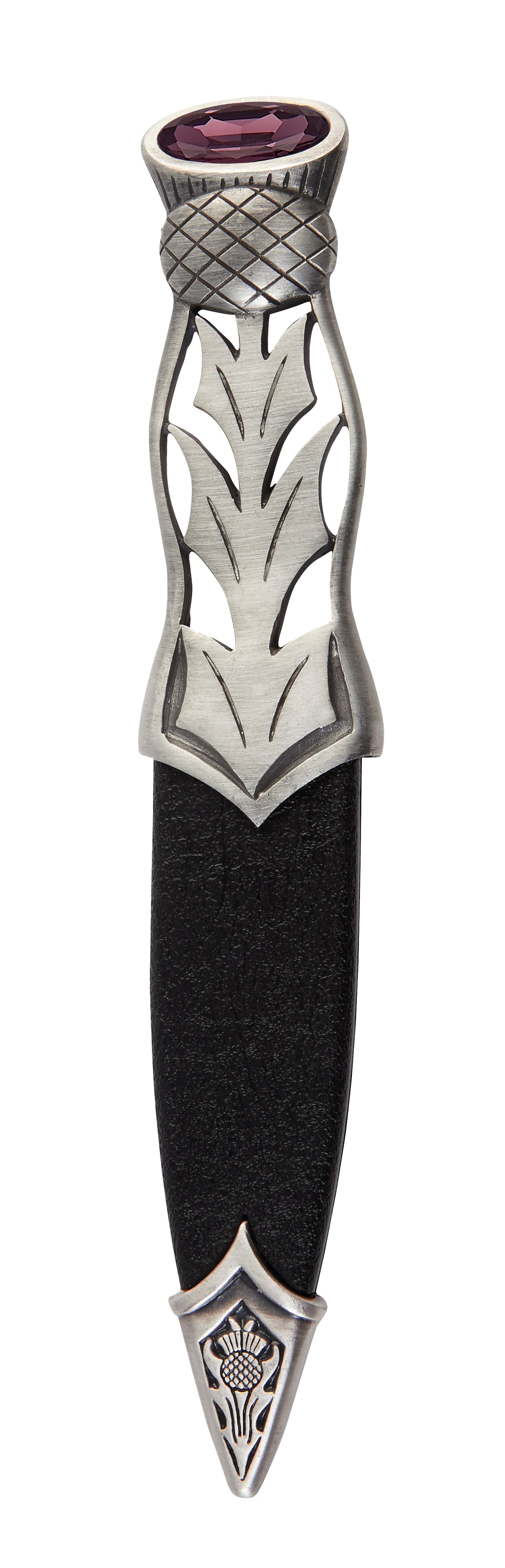 Jura Single Thistle Matt Pewter with Stone Sgian Dubh