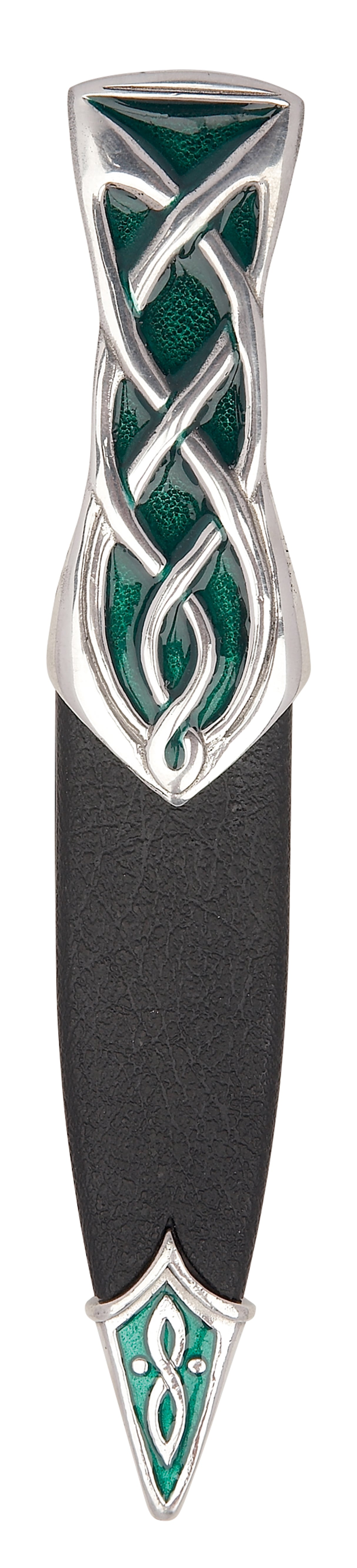 Celtic Pewter Emerald Enamelled Sgian Dubh