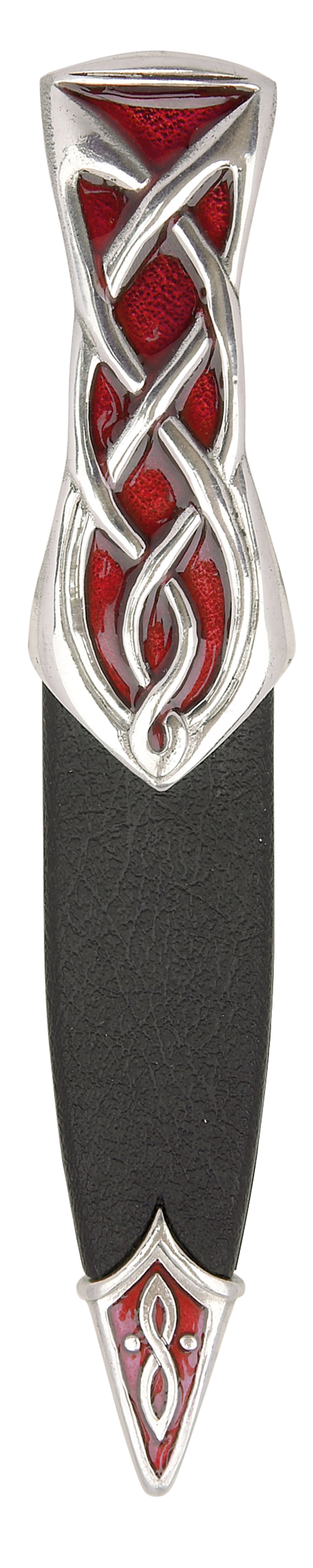 Celtic Pewter Red Enamelled Sgian Dubh