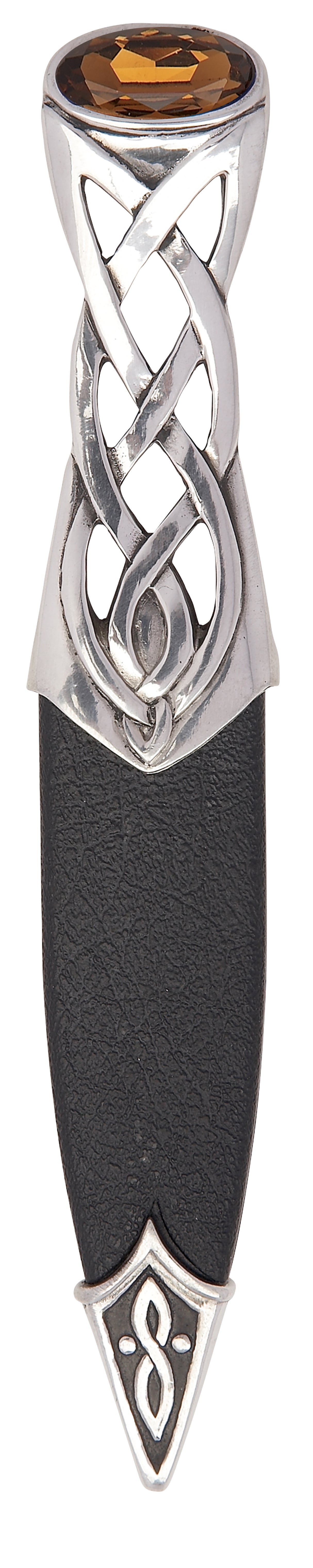 Islay Celtic Twist Polished Pewter with Stone Sgian Dubh